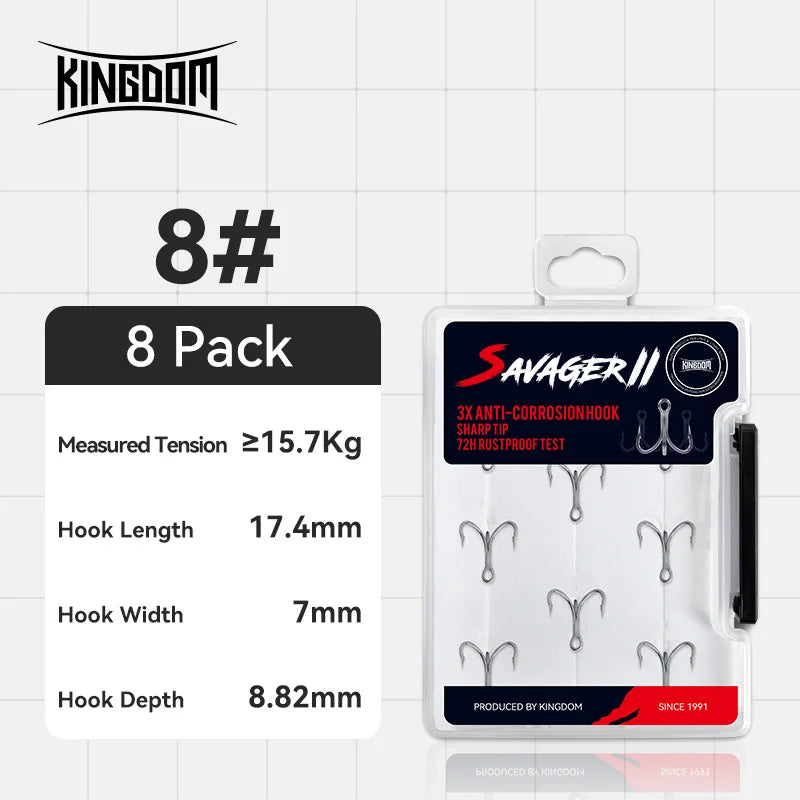 Anzuelos Triples KINGDOM de Alta Resistencia