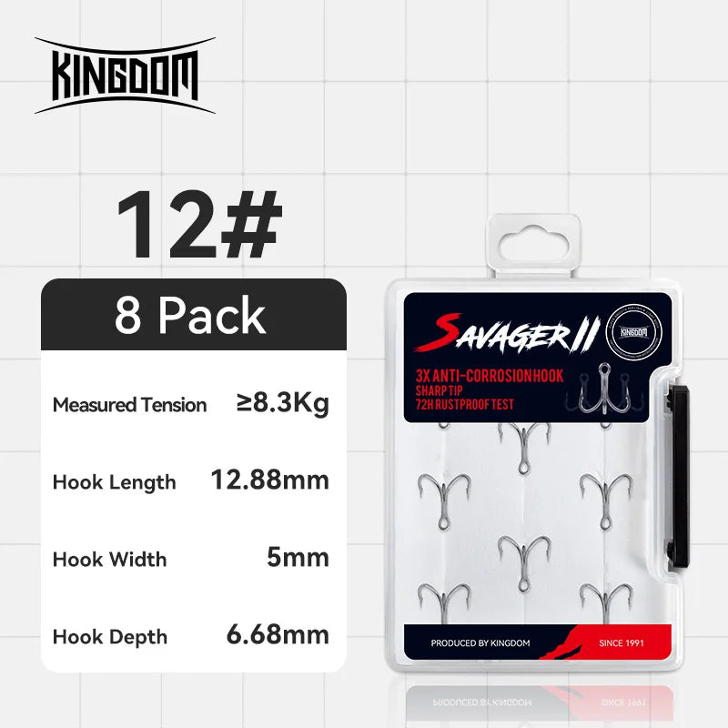 Anzuelos Triples KINGDOM de Alta Resistencia