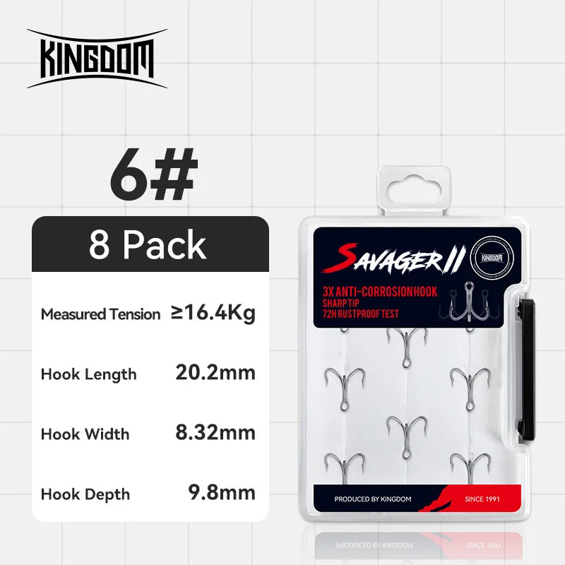 Anzuelos Triples KINGDOM de Alta Resistencia