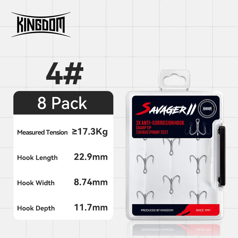 Anzuelos Triples KINGDOM de Alta Resistencia